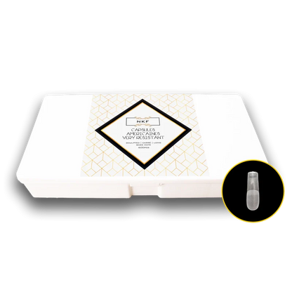 NKF Very Resistent Sculpted Carré Long Base Mate nail capsules box.