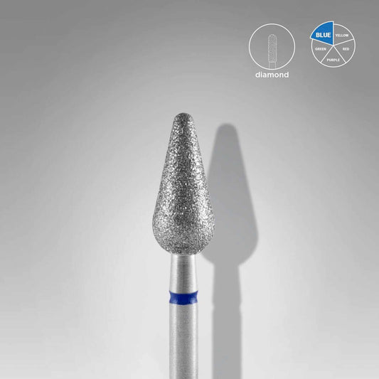 Staleks Diamond Pointed Peer Blue BIG, 5mm, for professional manicure and pedicure.