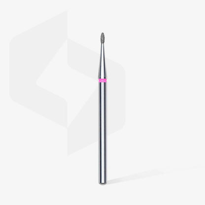 Staleks Diamond Rounded "Bud", Red, 1.2/3 mm, stainless steel tool for delicate cuticle removal.