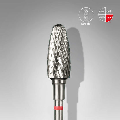 Staleks Carbide Corn Red 14 mm professional nail tool with durability and efficient material removal.