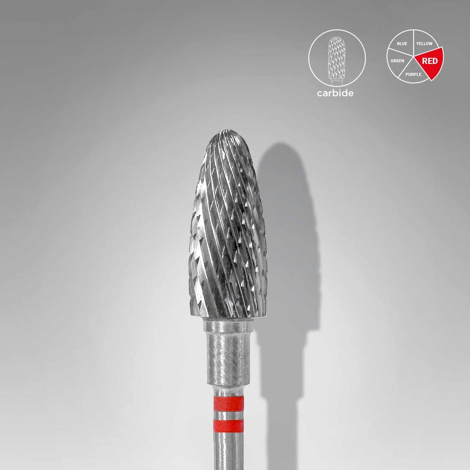Staleks Carbide Corn Red 6 mm for left-handed manicurists and pedicurists.