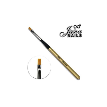 Gel nr. 6 flat brush with cap, soft bristles for precise gel application, ideal for color or construction gel.
