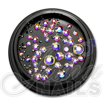 Jewelry Box 3 with colorful crystal mix for nail art.